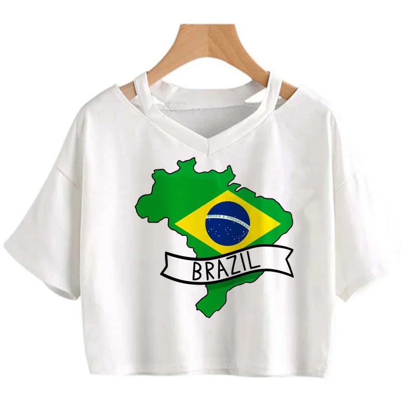 brazil flag clothes female aesthetic harajuku 2022 y2k clothes white t shirt harajuku harajuku kawaii