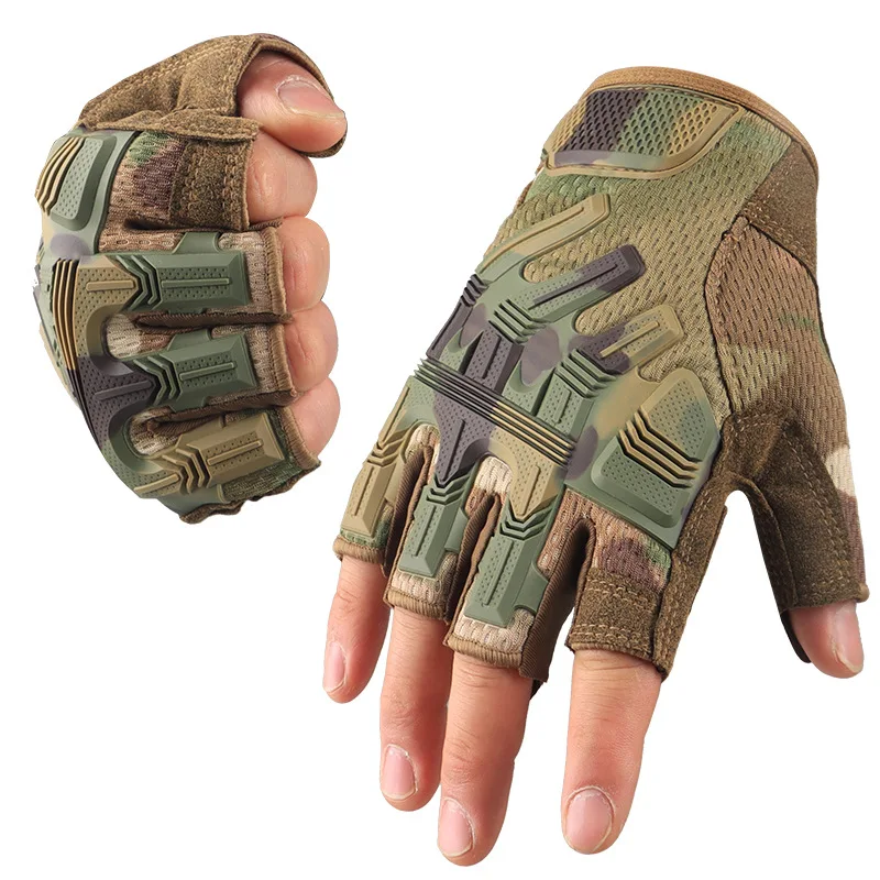 Taktische Halbe Finger Handschuhe Outdoor Sport Radfahren Jagd Schießen Camping Wandern Kampf Fahrrad Nicht-slip Stoßfest Getriebe Männer