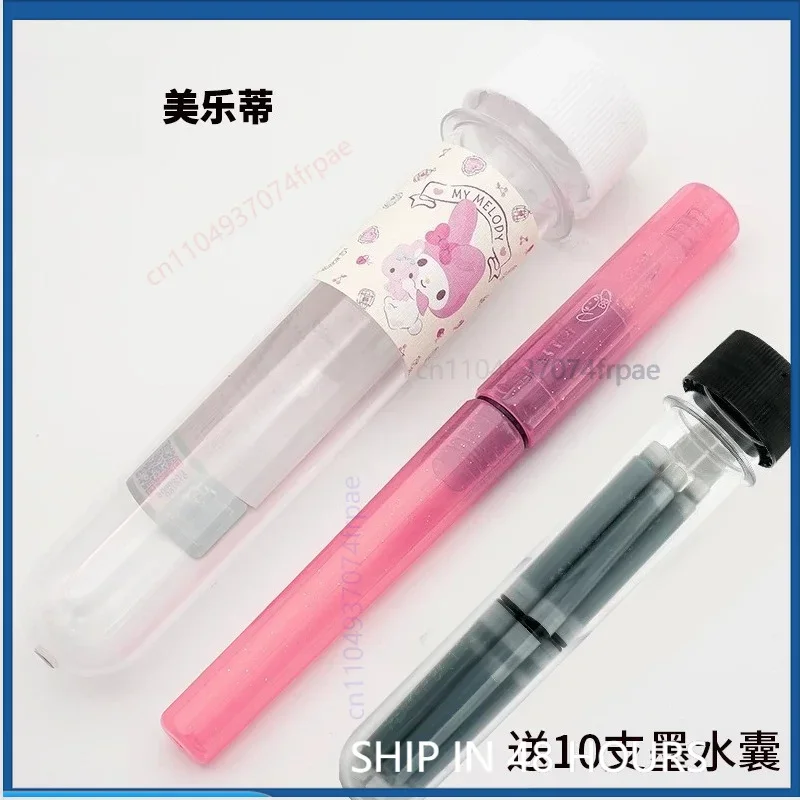 For PLATINUM Meteor Fountain Pen Hexagonal Anti-Roll Design Including 10 Ink Cartridges School Student Writing Pen（2pcs）