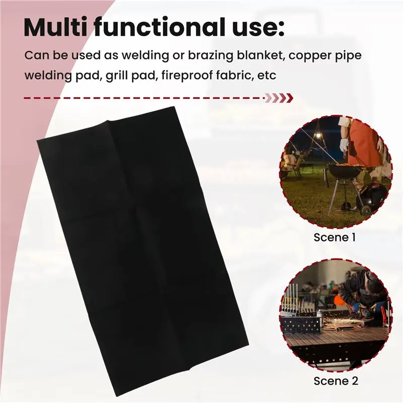 AA94-Carbon Felt Welding Blanket Fireproof - 2 Packs 20X36inch Heat Resistants Fabric 1800°F High Temp Insulation Pad