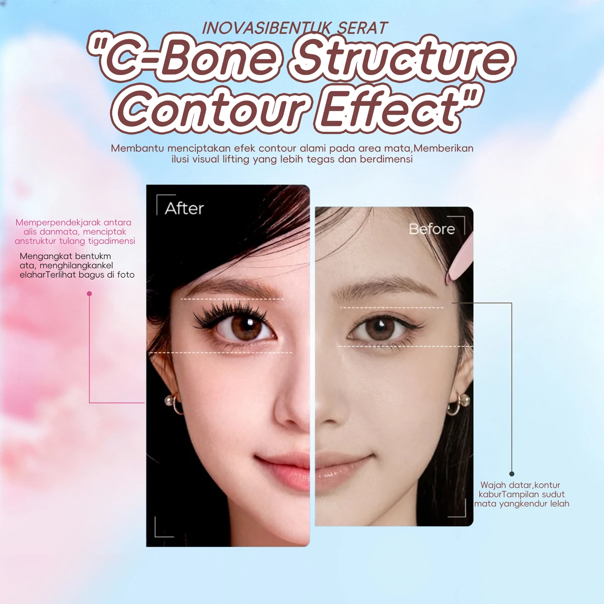Thai-style comic makeup false eyelashes - 10 rows. Enhances eye contour. Creates a three-dimensional and stylish look.