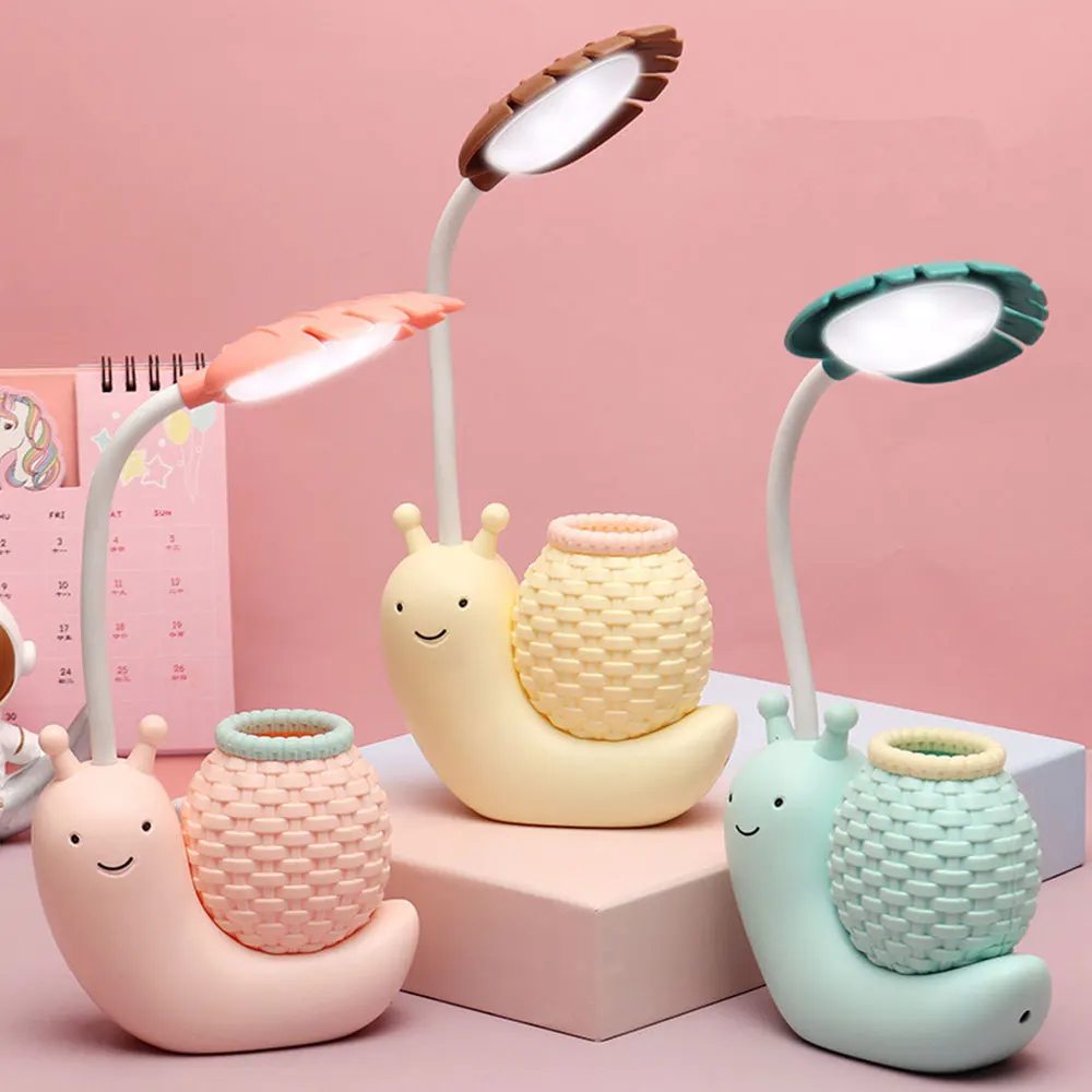 Cartoon LED Snail Desk Lamp Children Bedroom Night Light Reading Study Birthday Christmas Gift Home Decorations Eye Protection