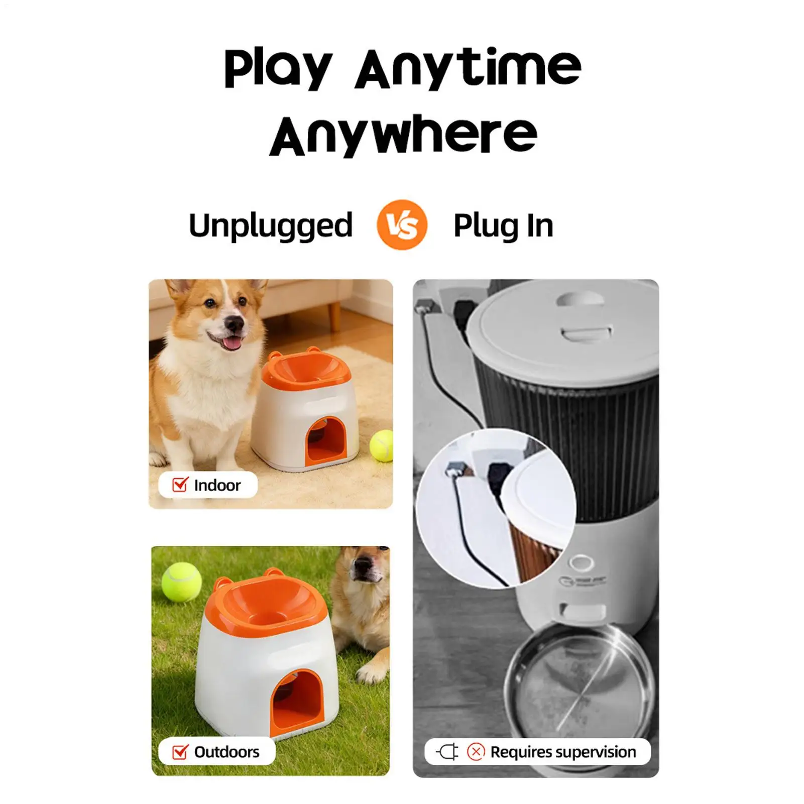 Tennis Ball Thrower For Dogs Interactive Exercise Toy Dog Fetch Toy With Treat Dispenser For Apartment Living Room Home Outdoor