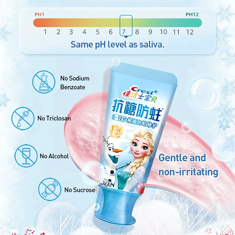 Зубная паста Crest для детей, зубная паста «Человек-паук «Холодное сердце», «Принцесса», устойчивая к сахару, против полости рта, для детей от 2 до 12 лет, вместимость, 60 г