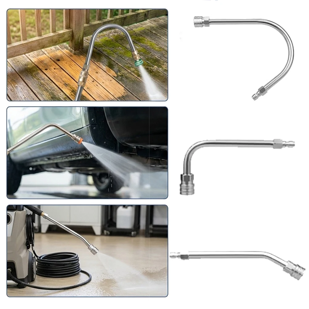 Pressure Washer Extension Rod with 14 Inch Quick Connect Fitting for Karcher Tri-Angle 30 90 120 Degree Compatibility