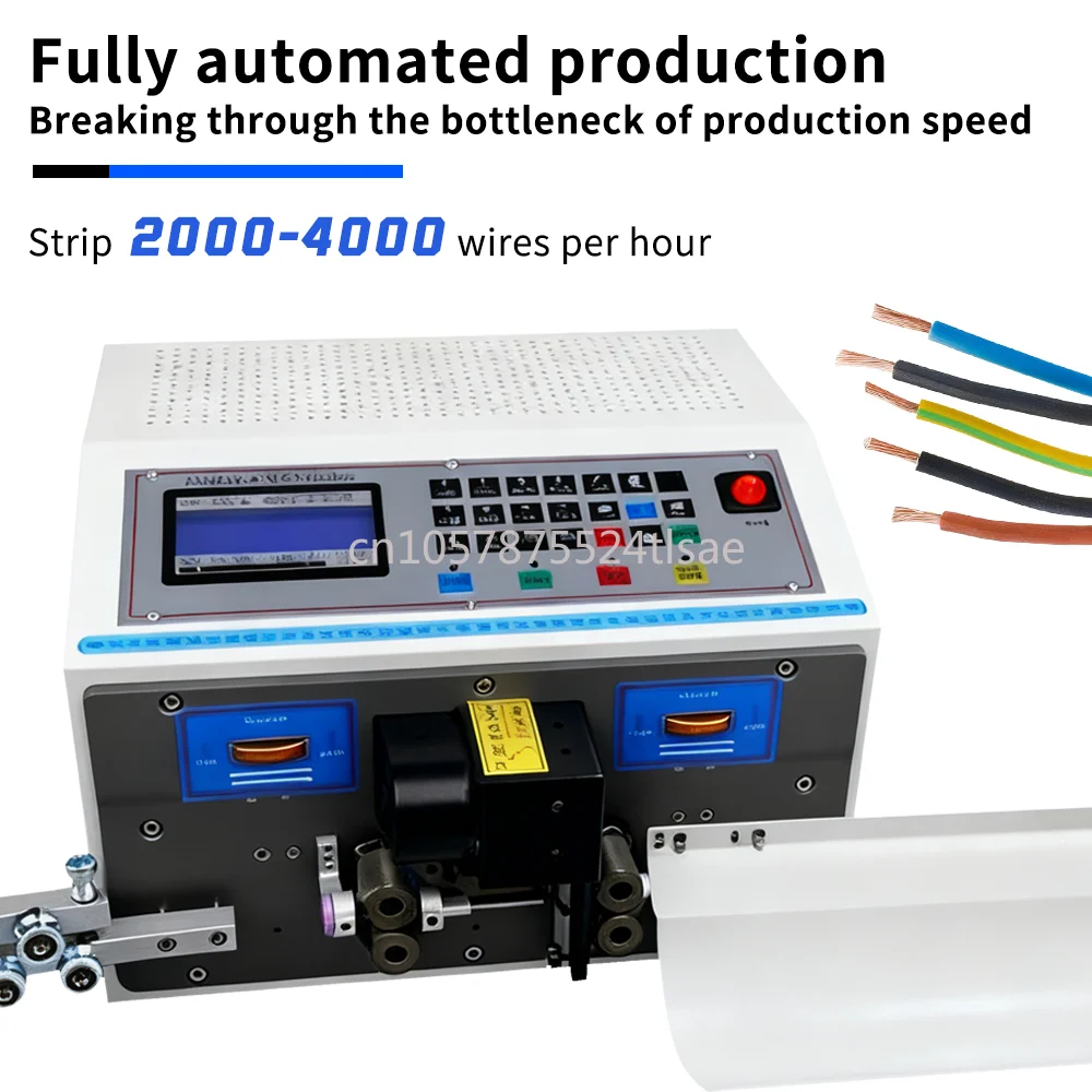 0.1-4mm2 New Computer Wire Stripping Automatic Peeling Cutting Skinning Cable Stripper 32bit Intelligent Control System 220V