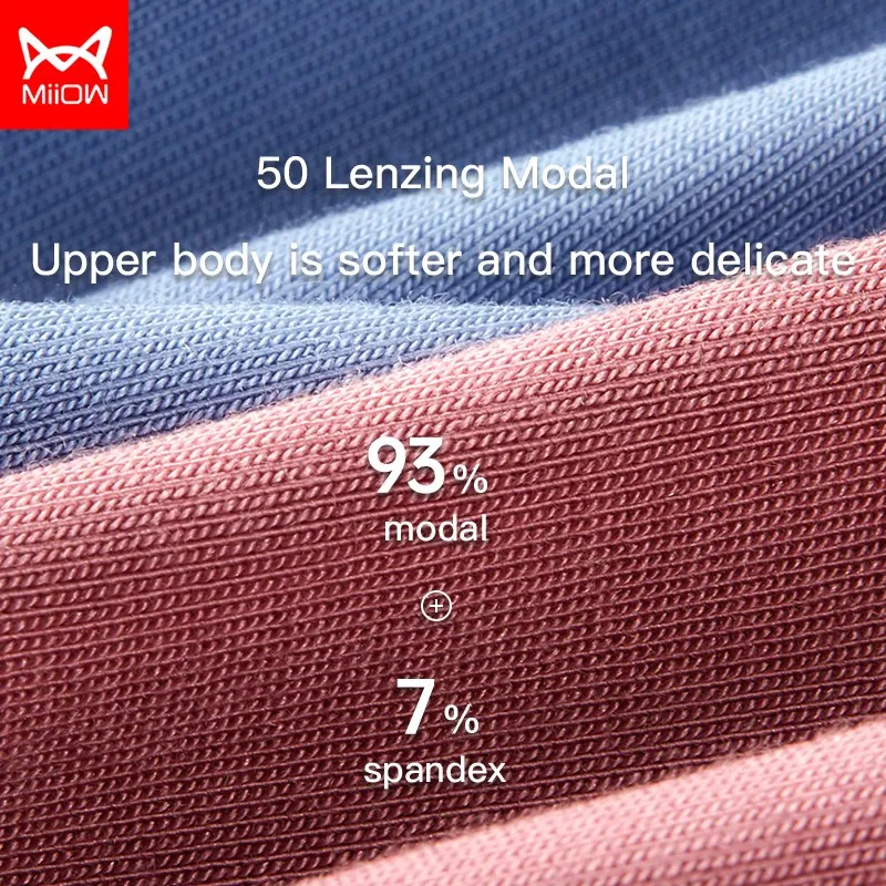 MiiOW 3pcs Modal Men Underwear Seamless Sexy Boxer Shorts 3A Graphene Antibacterial Men\'s Panties Massage Male Underpants Gift