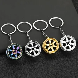 Creative car hub keychain Tire shaped keyring Metal Car Trinket Keyring Boyfriend Unique Birthday Gift