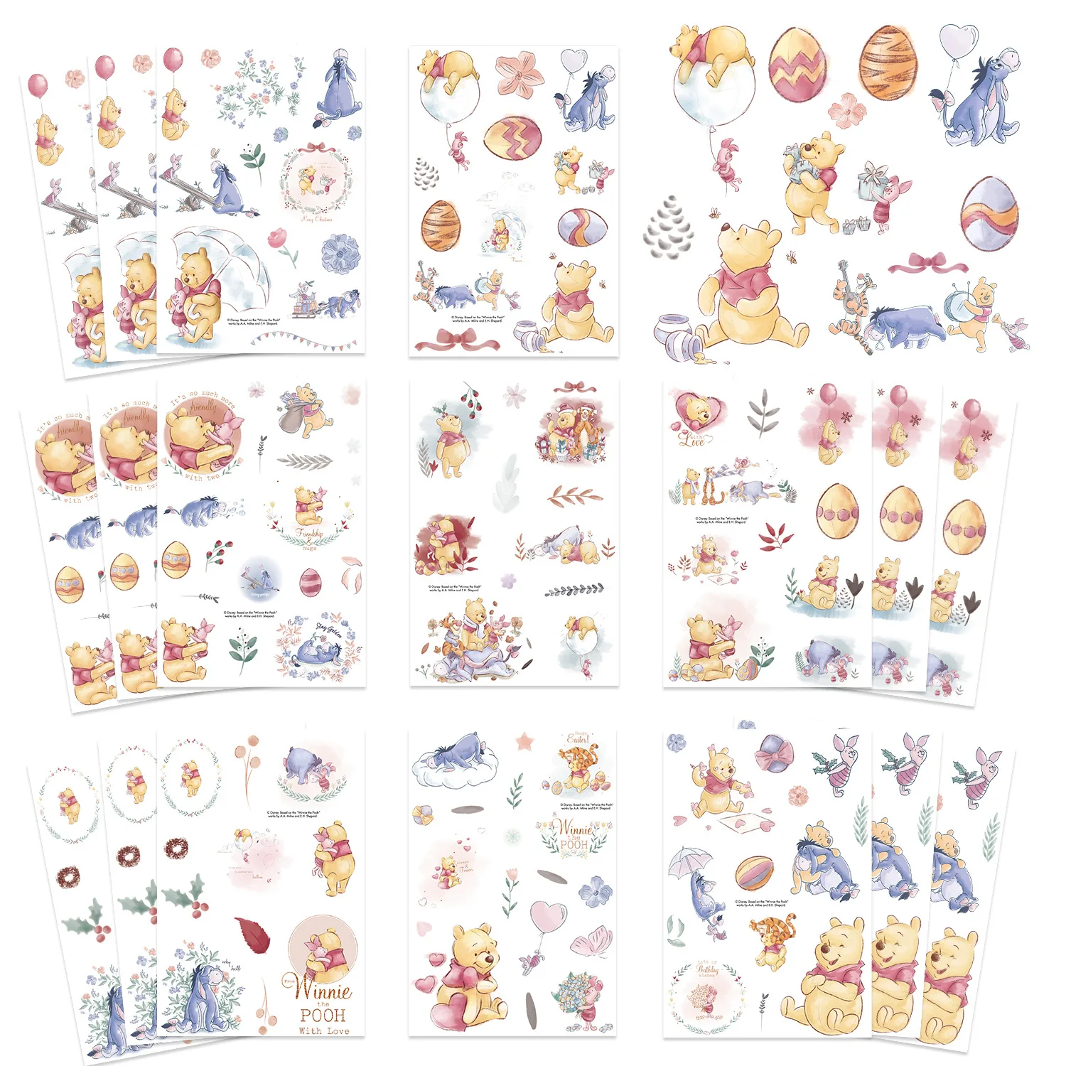 8/16 Pcs Cute Teddy Bear Make A Face Puzzle Stickers DIY Game Crafts for Cup Stationery Box Phone Scrapbook Decals