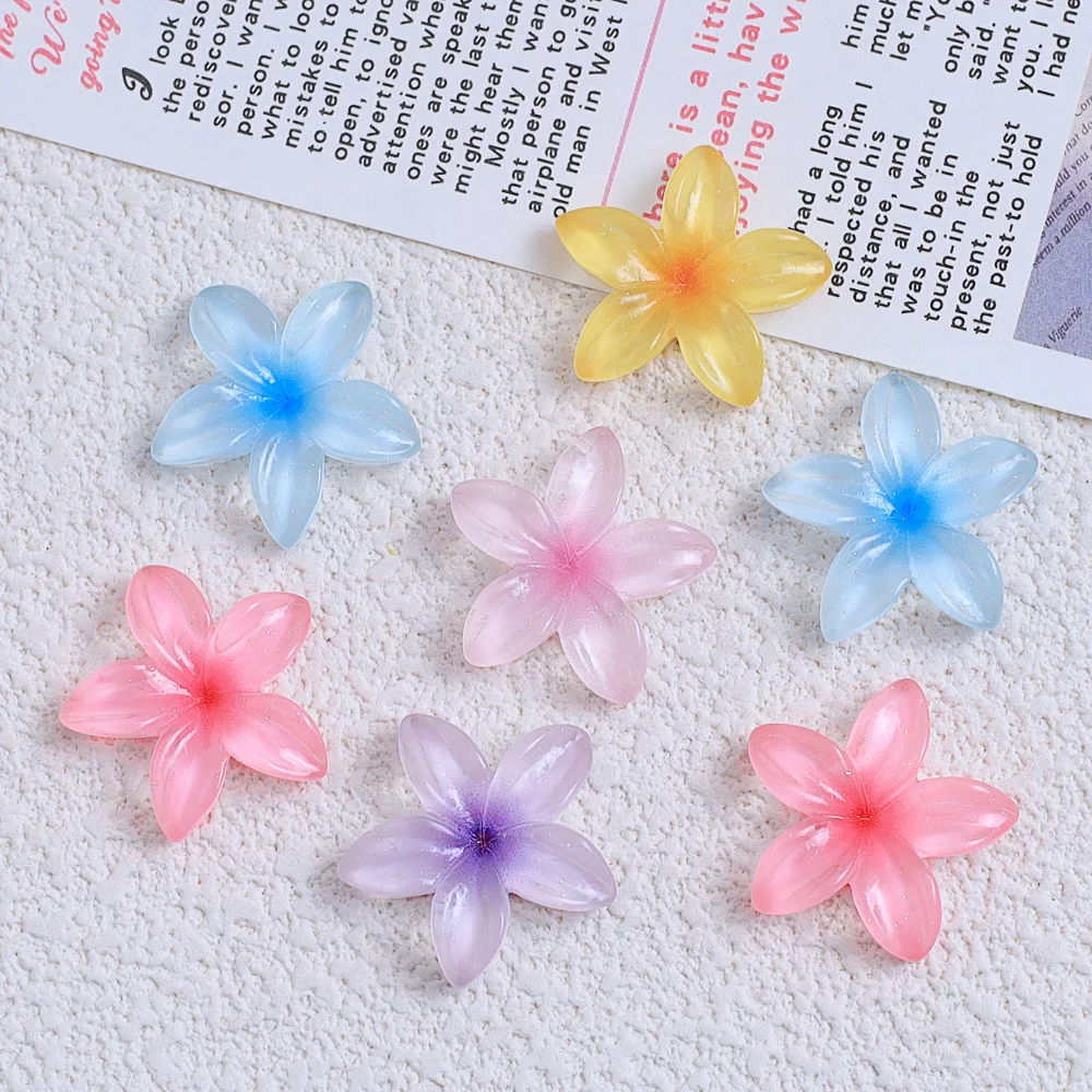 

Clear Flowers Lucky Resin Flora Cabochon 20pcs Resin Flatbacks for DIY Jewelry Making Wholesale Scrapbook Decoration Accessory