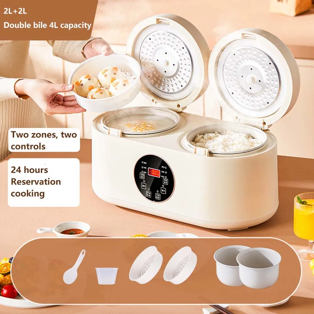 2L*2 Electric Rice Pressure Cooking Machine Double Rice Cooker Household Automatic Multi Cooker Appointment Timing Smart