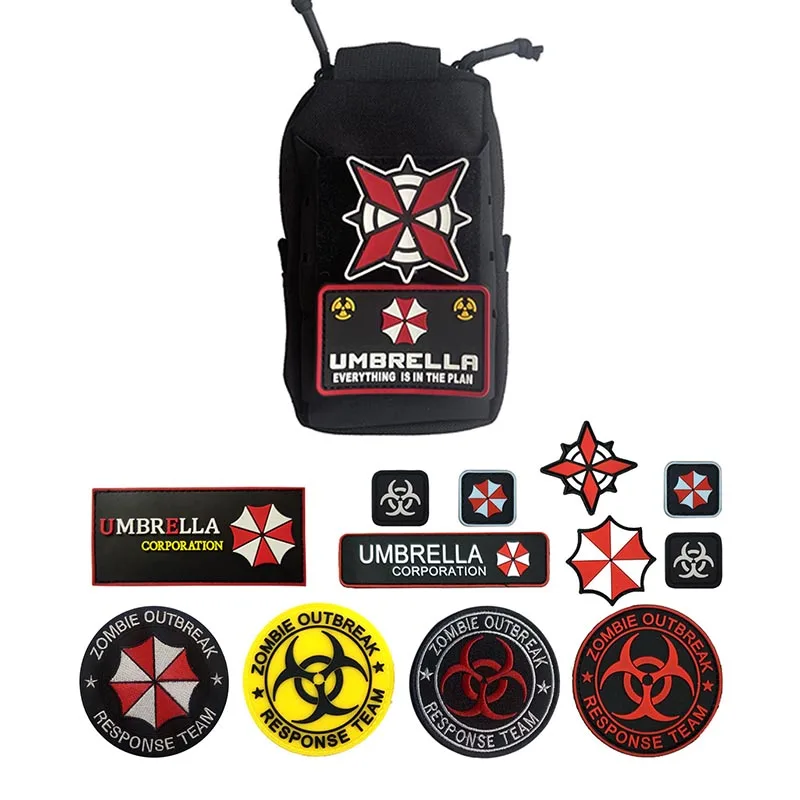 Umbrella Corporation PVC-Gummi-Abzeichen, Biohazard-Insigne, bestickte Kleidungsapplikationen, militärischer Aufkleber, taktisches Emblem – Detail 6