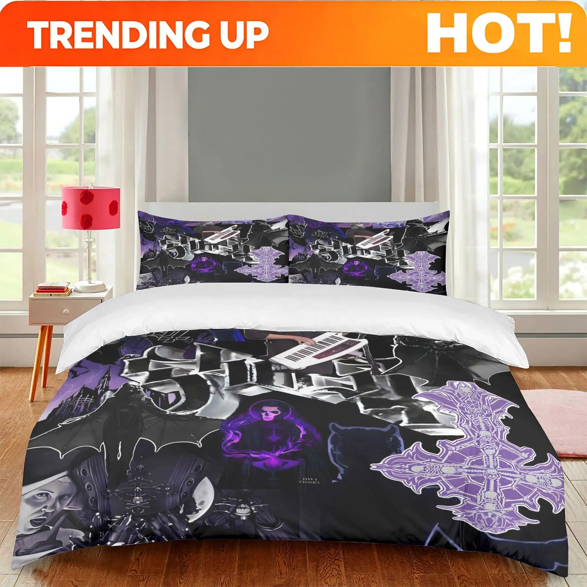 Customize The Everyday 3pcs Bedding Set from Ghost-Band Is Perfect for Compact Rooms, Spacious Beds, Or Communal Areas, Featurin