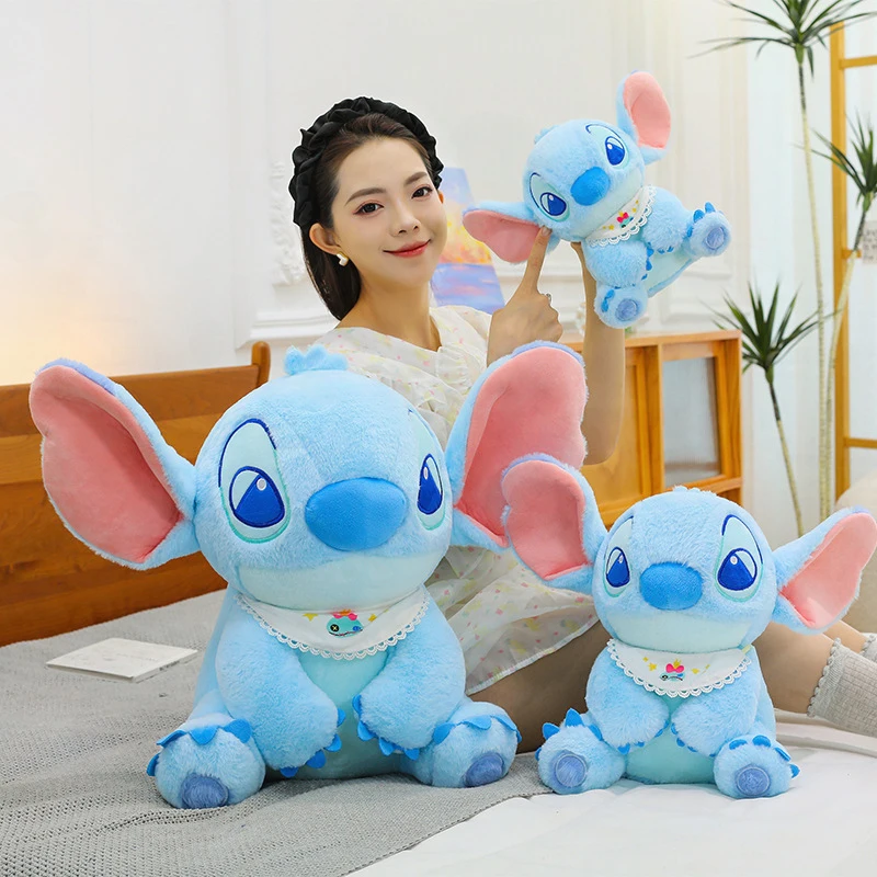 

Kawaii Disney Plush Toy Stitch Cartoon Bib Filled Doll Children Birthday Gift Cute Stuffed Animal for Kids Soft Toy