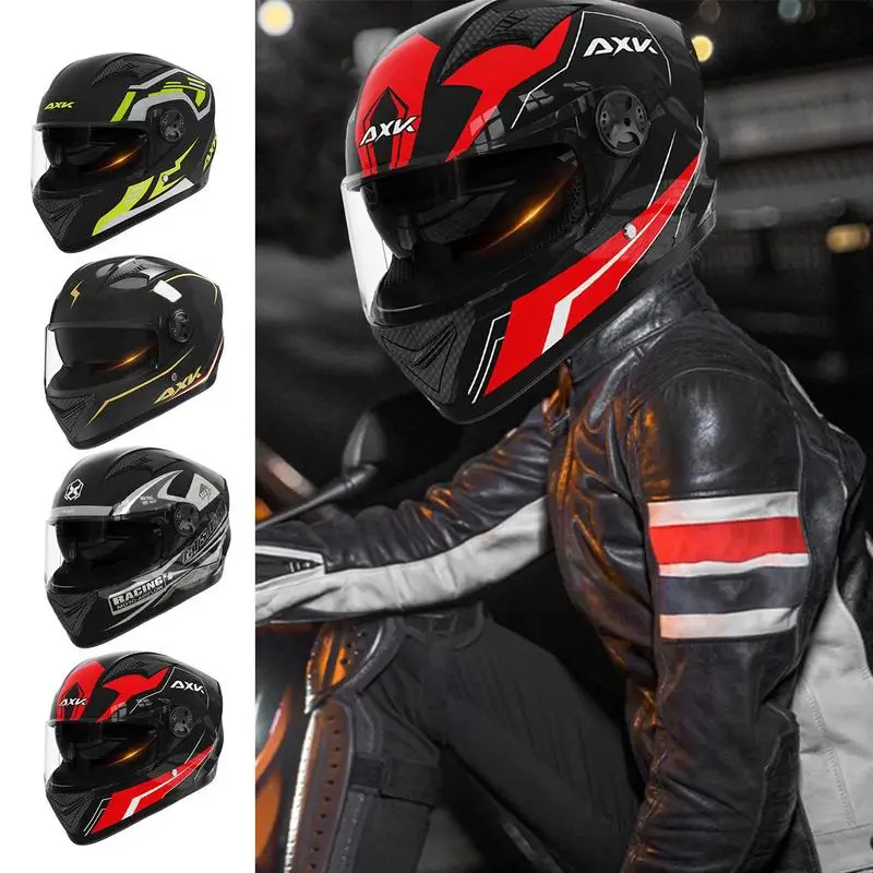 

Duals Visor Motorcycle Headwear Unisex Helmet With Visor Full Face Helmet Cycling Hat For Adults Men Motorbike Scooter Helmet