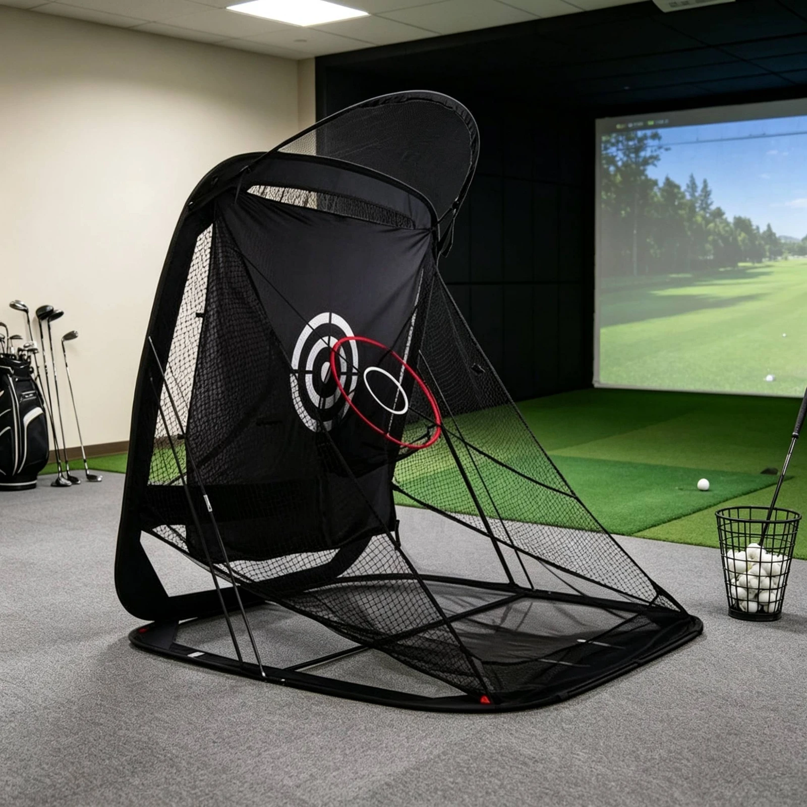 Golf Practice Net with Target Cloth Foldable Golf Training Net with Target Long-Lasting Tear-Resistant for Golfers, Backyard
