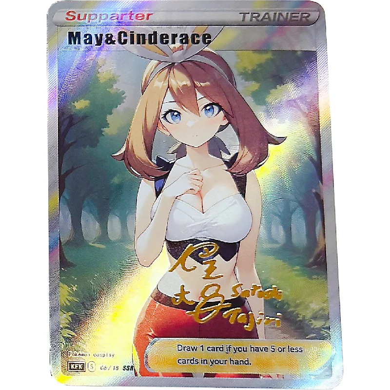 9Pcs/Set Pokemon Lillie-Mismagius Cynthia-Beedrill COS Series Cards Self Made Anime Game Characters Collection DIY Flash Cards