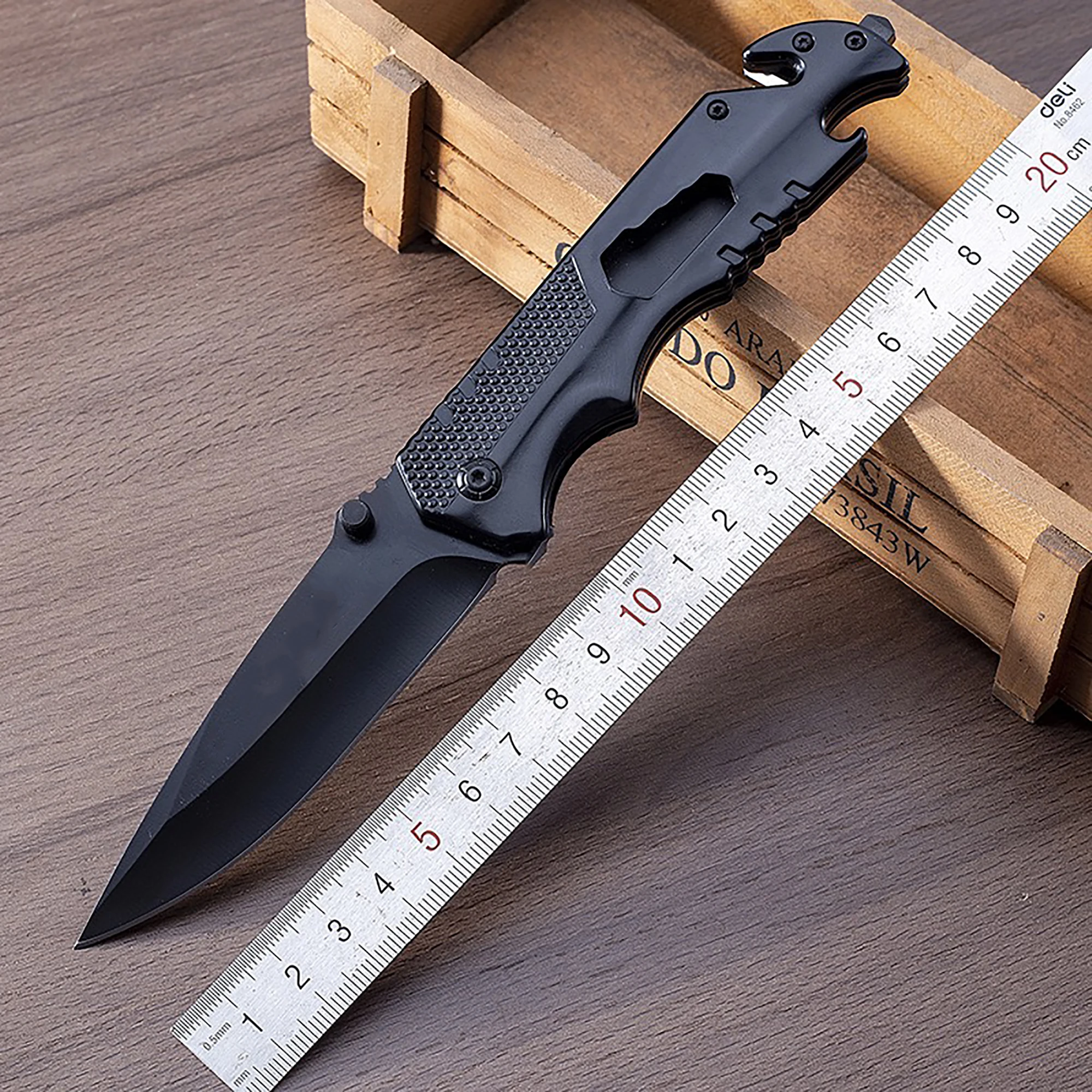 Outdoor Folding Knife High Hardness Stainless Steel Portable EDC Camping Pocket Knife Hiking Travel Self Defense Survival Knife