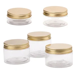 Barattolo di plastica da 30 pezzi con coperchio dorato Shampoo Crema per il viso Cura della pelle Contenitori per trucco Vaso per campioni Tappo a vite Bottiglia riutilizzabile rotonda
