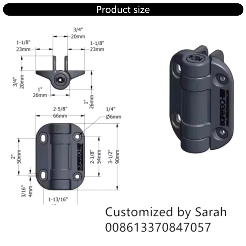 2Pcs Adjustable Tension Nylon Door Hinges Furniture Hardware Heavy Duty Auto Closing Gate Hinges Easy to Install