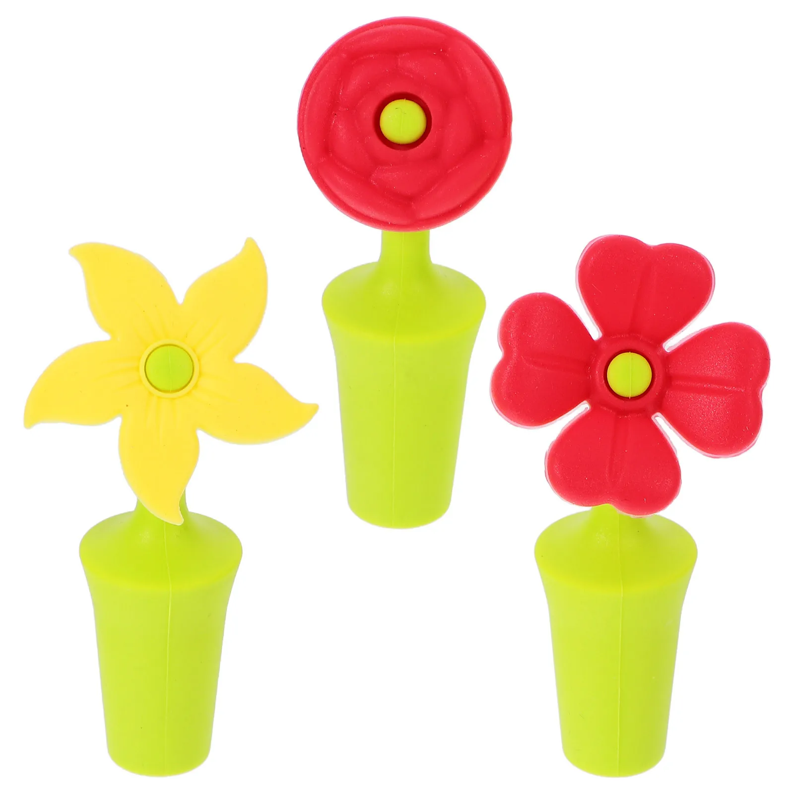 

3Pcs Silicone Wine Bottle Stoppers Reusable Airtight Seal Stopper Caps for Home Bar Party Wine Beer Preservation