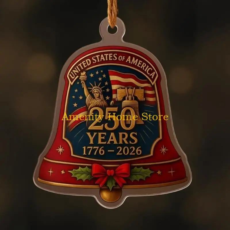 F26C United States 250th Anniversary Keepsake Ornament, 250th Anniversary Acrylic Flat Ornament, for US Citizens, US 250th 25Oth