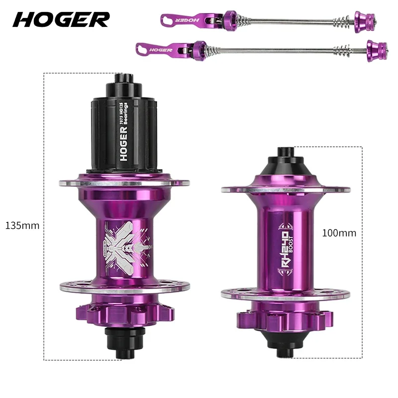 HOGER MTB HUB الجبهة الخلفية 32 36 ثقوب QR من خلال المحور تبادل HG دراجة هوائية جبلية مكبح قرصي دراجة محور 7-12S 120 انقر فوق المحور 6 تحمل