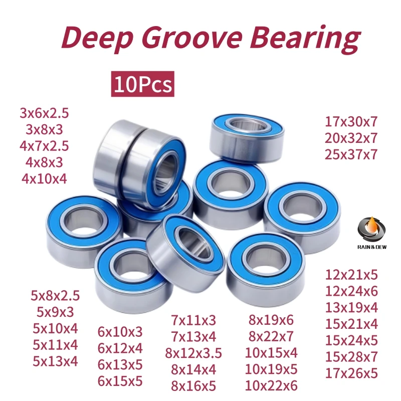10PCS MR84RS Bearing ABEC-7 Ball Bearings Blue Sealed 608RS 6700RS 686RS 688RS 6801RS 6805RS 696RS MR1319RS MR85RS MR105RS