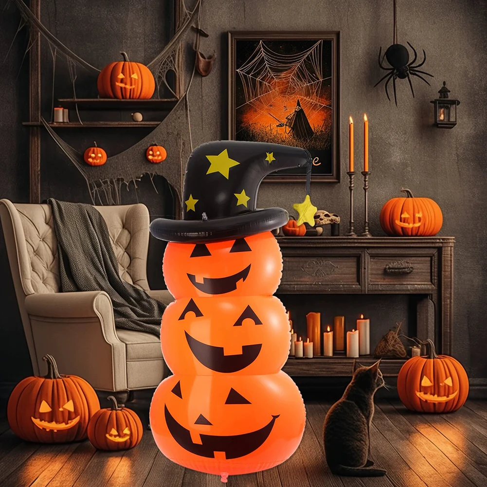 Inflatable Halloween Giant Pumpkin Decoration,Water Injection Tumbler With Lamp Ornament,Halloween Outdoor Lawn Display Prop