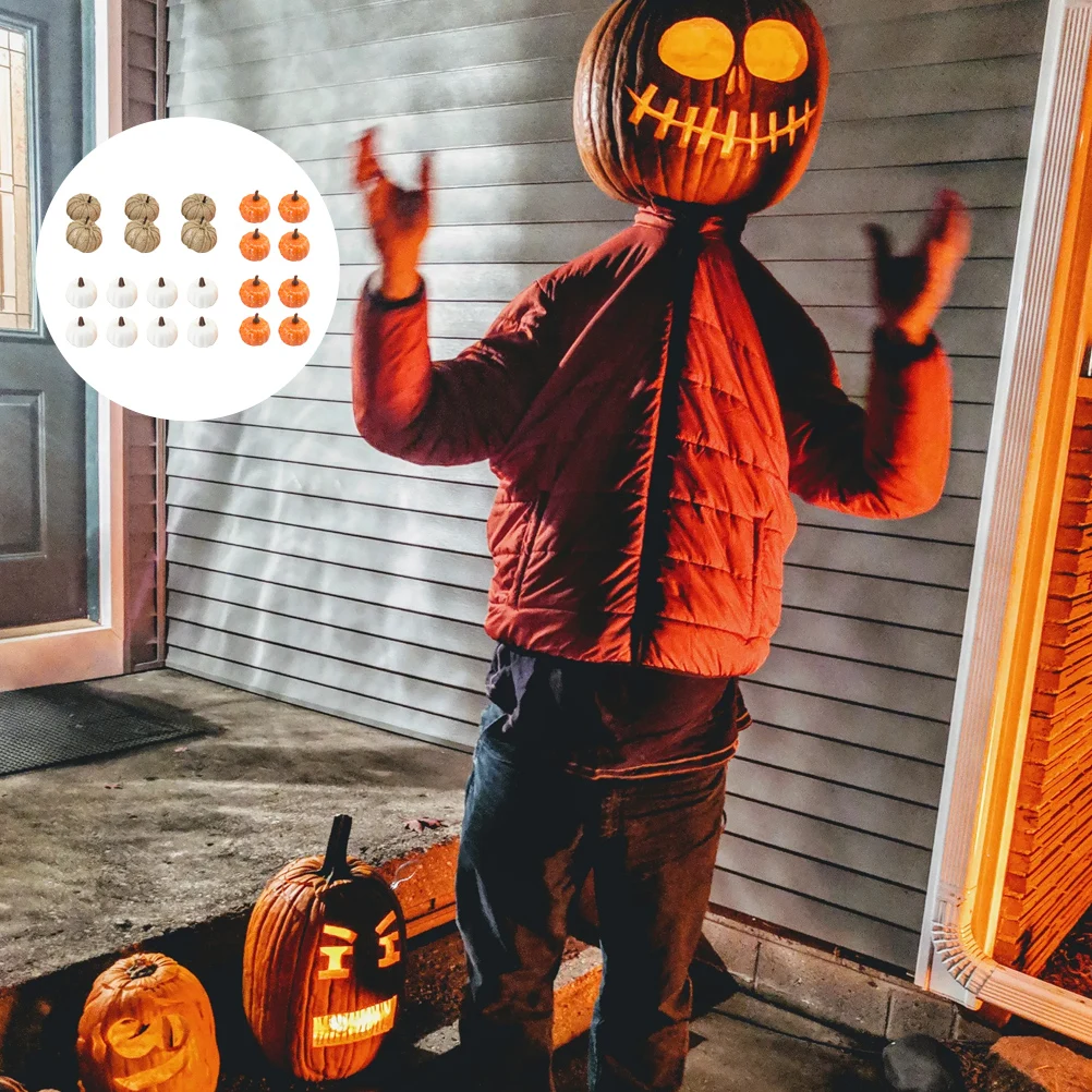 

22 Pcs Pumpkin Decoration Props Simulation Mini Little Halloween Artificial Photography