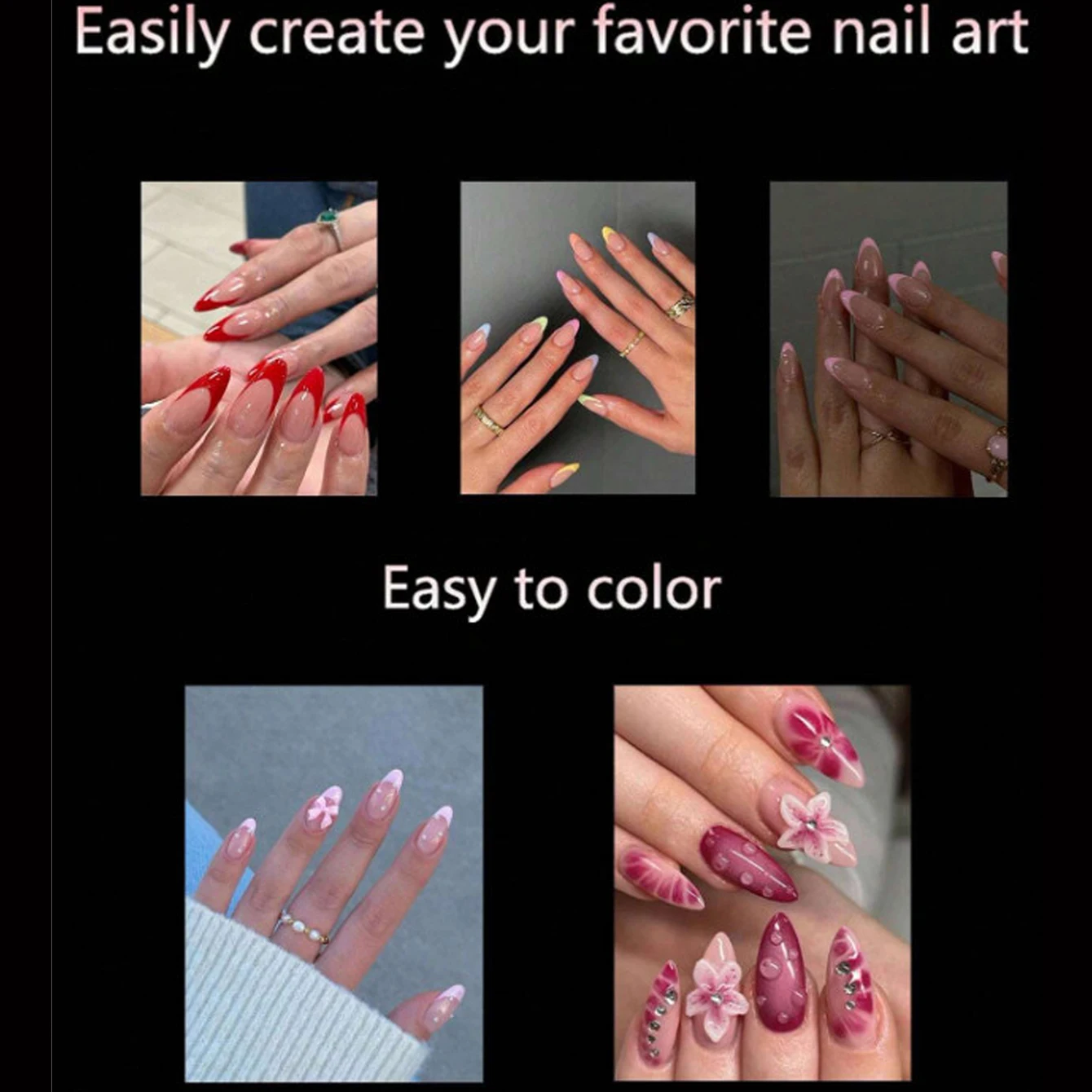 Embouts d'ongles courts en amande : 120 embouts de gel doux pour gel à couverture complète X embouts d'ongles pré-gracés - Faux ongles transparents en résine PMMA 12 tailles