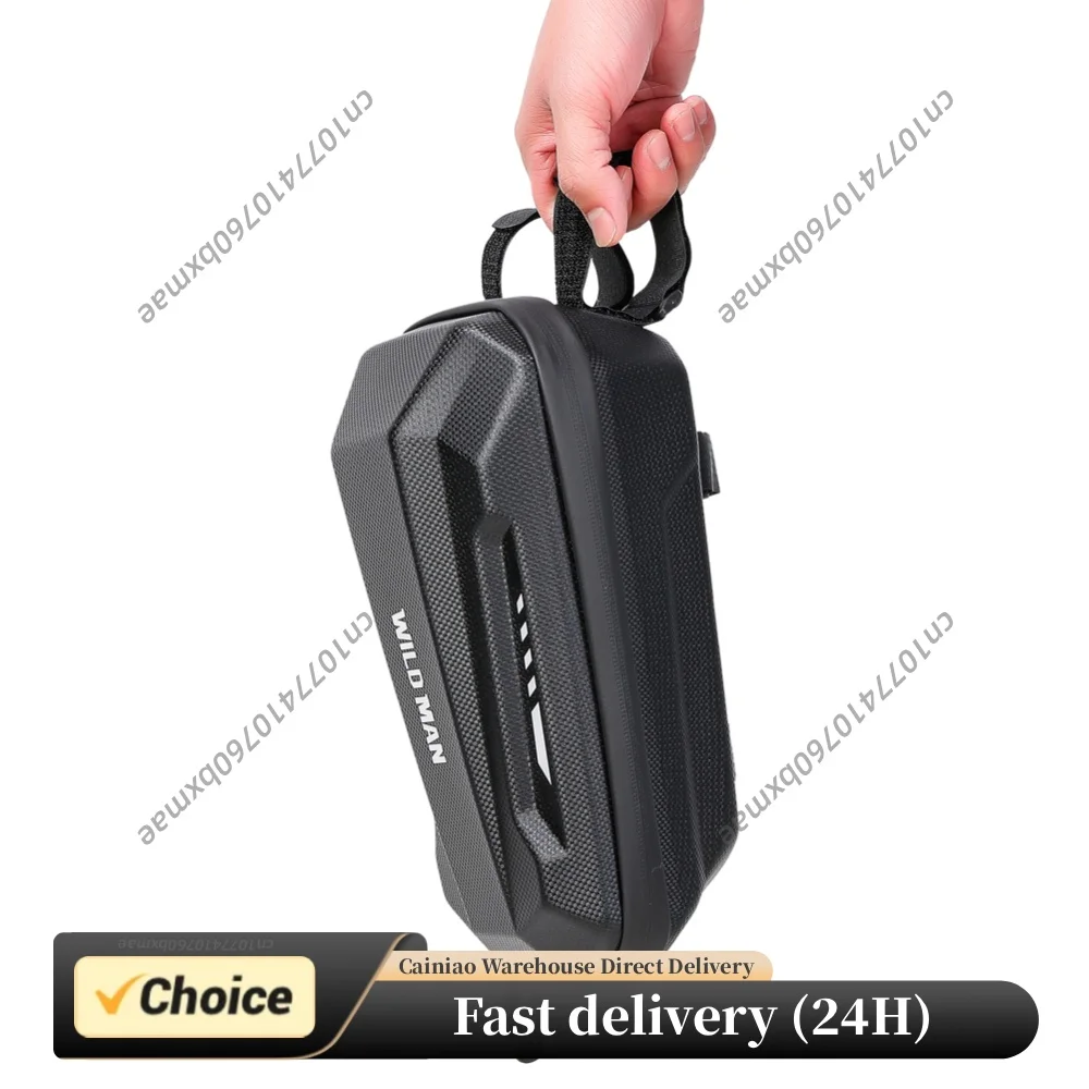 WILD MAN 2L/3L Front Storage Hanging Bag EVA Hard Shell Waterproof Electric Scooter Bag Night Reflective for M365 PRO 2 KUGOO M4
