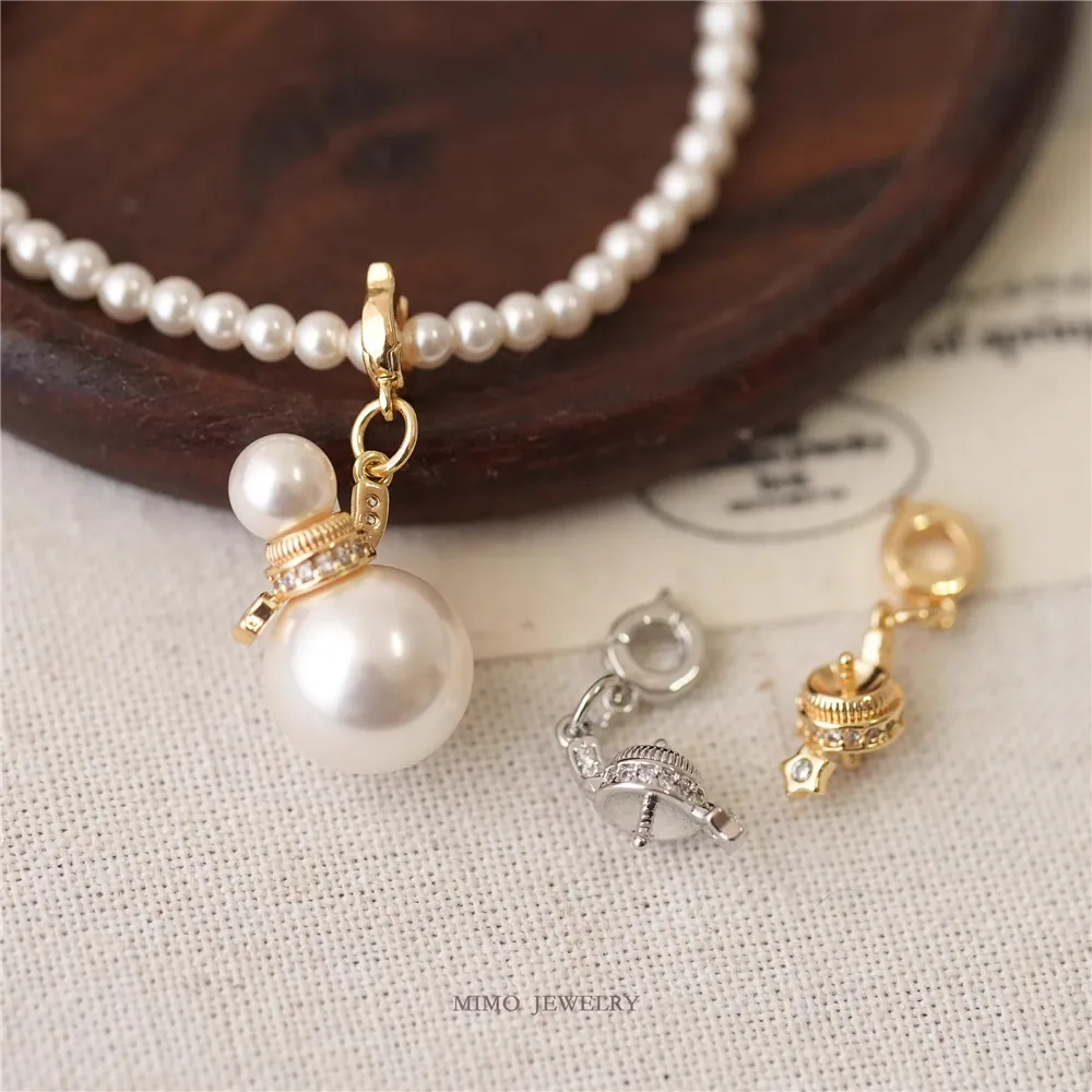 

1PCS 22.8x8.2mm Copper-plated Real Gold Small Gourd with Buckle Pendant, Double-headed Empty Support DIY Handmade Accessory