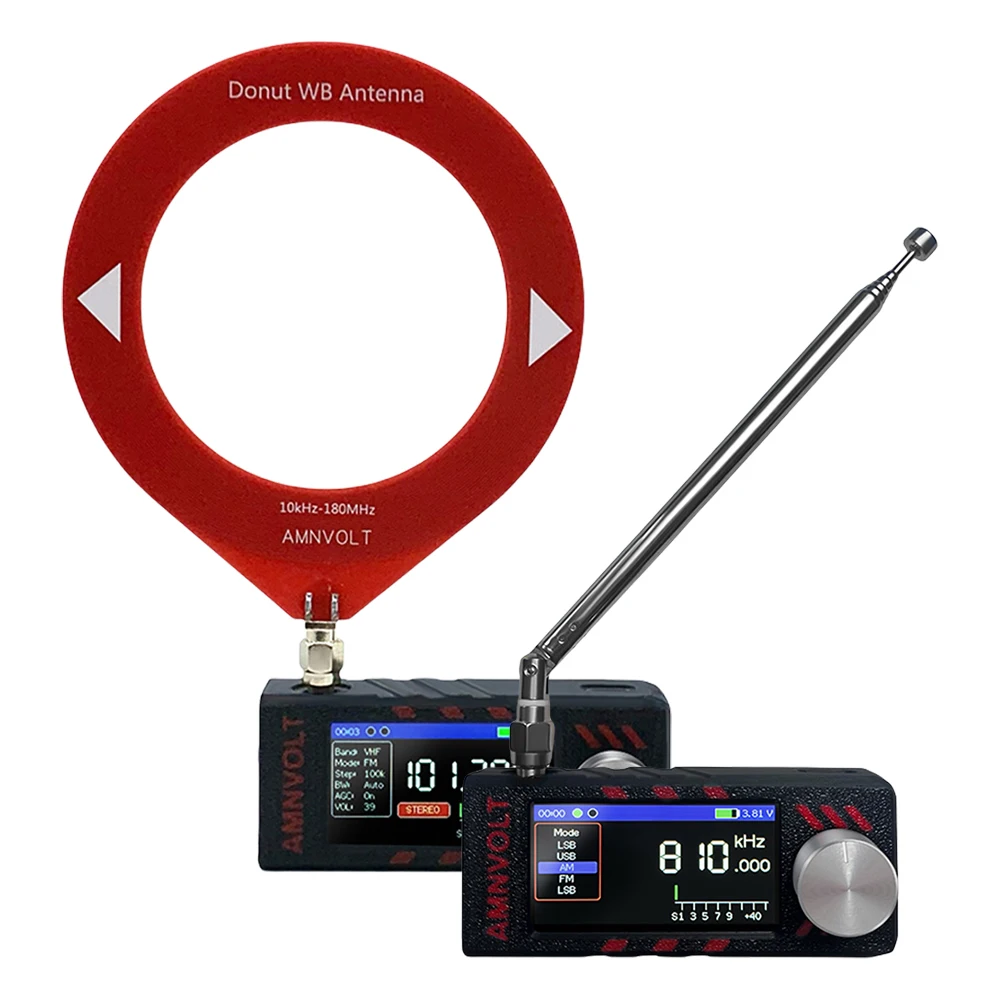 SI4732 LSB USB AM FM FM/AM راديو 1.9in IPS شاشة راديو جيب صغير HF SW MW VHF راديو محمول مع هوائي DSP راديو