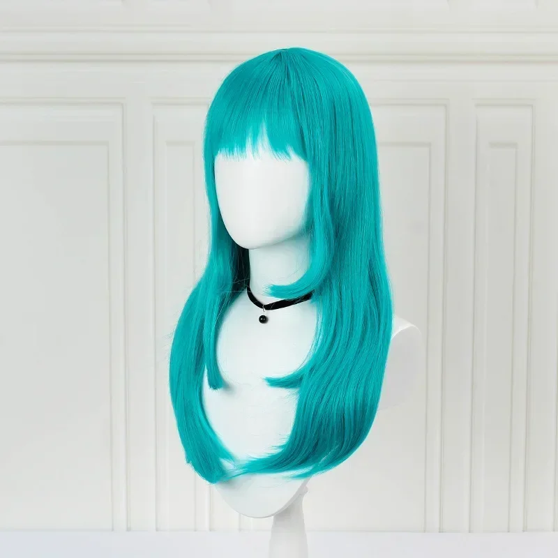 Anime Bulma/Buruma Cosplay Wig Green Curly Synthetic Halloween Costume Party Wigs Natural Heat Resistant Wig