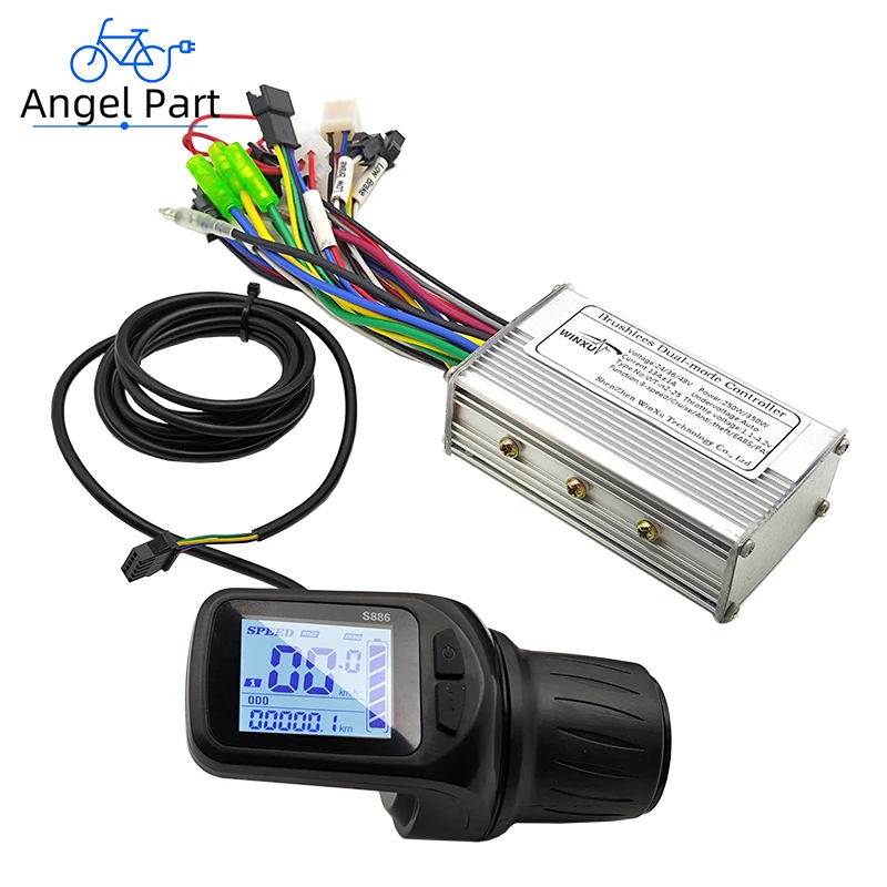 

24V 36V 48V 250W 350W E-Bike Brushless Motor FOC Sine Wave Controller S886 LCD Half Throttle for Electric Bike Scooter Repair