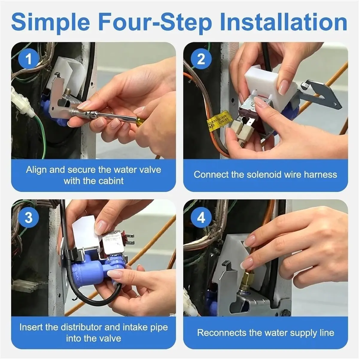 Refrigerator Water Inlet Valve WR57X26303 Compatible for Fits CFE26KP2NBS1 CFE26KP2NKS1 GFE24JSKFFSS Etc