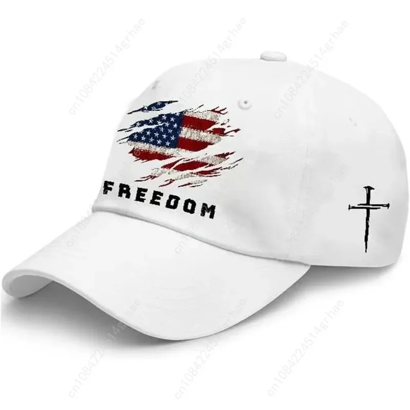 Freedom U.S. Flag Baseball Cap,Adjustable Retro Printed Hat, Patriotic American Flag Design, Unisex Vintage Style Cap