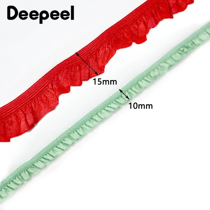 10/22/45meters 10/15mm Ruffled Elastic Band Pleated Lace Stretch Rubber Ribbon Bra Clothes Strap DIY Craft Sewing Accessories