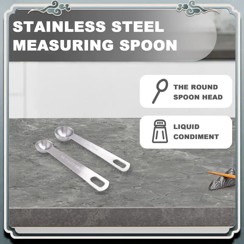 Durable Measuring Spoons, Stainless Steel Measuring Spoons Cups Set, Small Tablespoon With Metric And US Measurements, Set Of 6