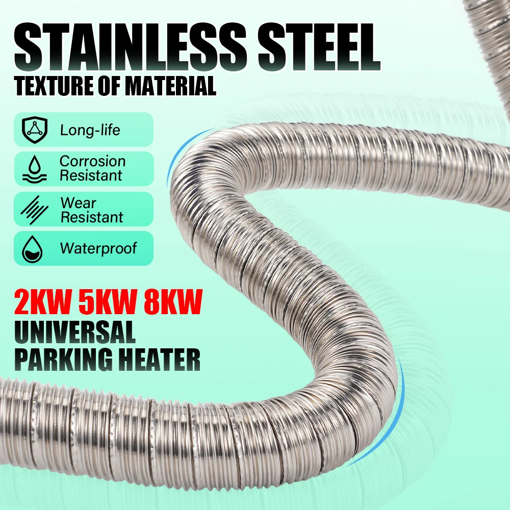 24mm Diesel-Standheizung Edelstahl-Auspuffrohr 0,6/1/1,2/2M Universal für Eberspacher Webasto Autoheizungsteile – Detail 4
