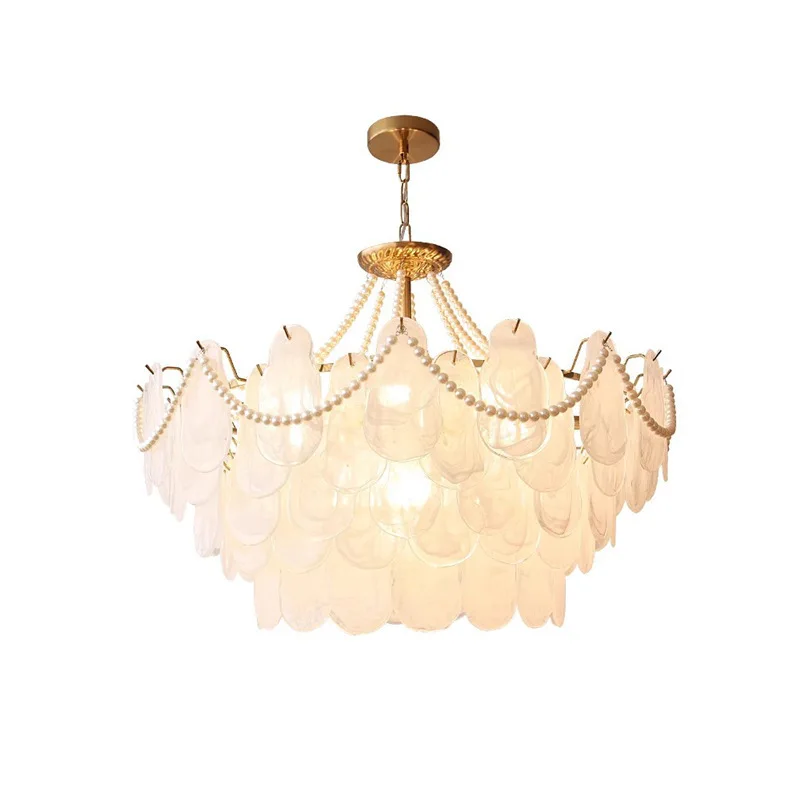 

Vintage minimalist modern crystal pearl shell master bedroom meal