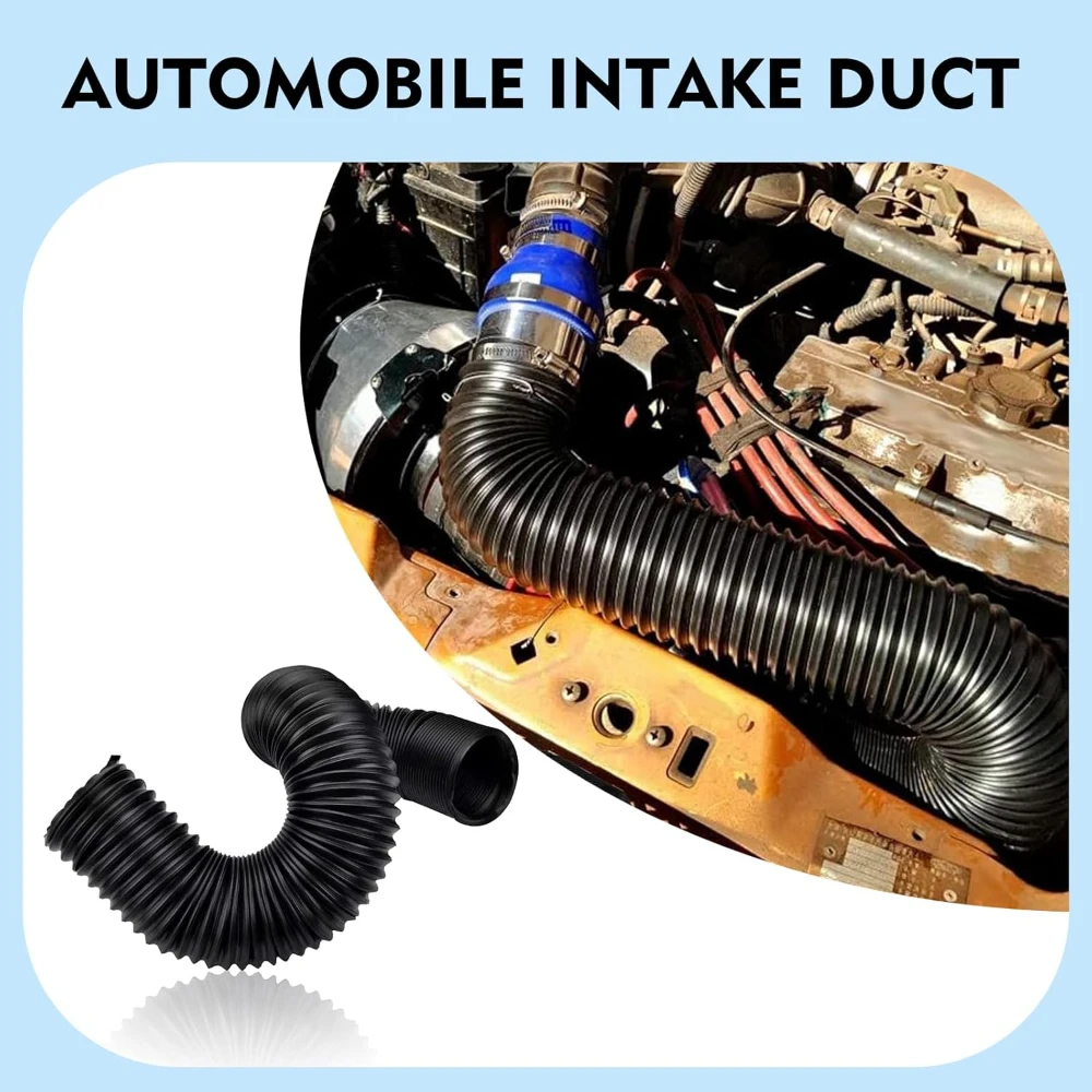 1 Buah Selang Saluran Udara Mobil 2.5 "Selang Saluran Udara Segar Fleksibel Dapat Ditarik Aksesori Asupan Modifikasi Otomotif Universal untuk Sebagian Besar Mobil