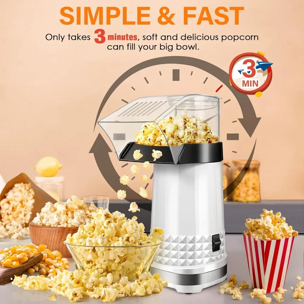 Popcorn Machine, Easy Hot Air Popcorn Popper Maker, 4.5 Quarts, Etl Certified, No Oil Electric Popcorn Machine for Parties