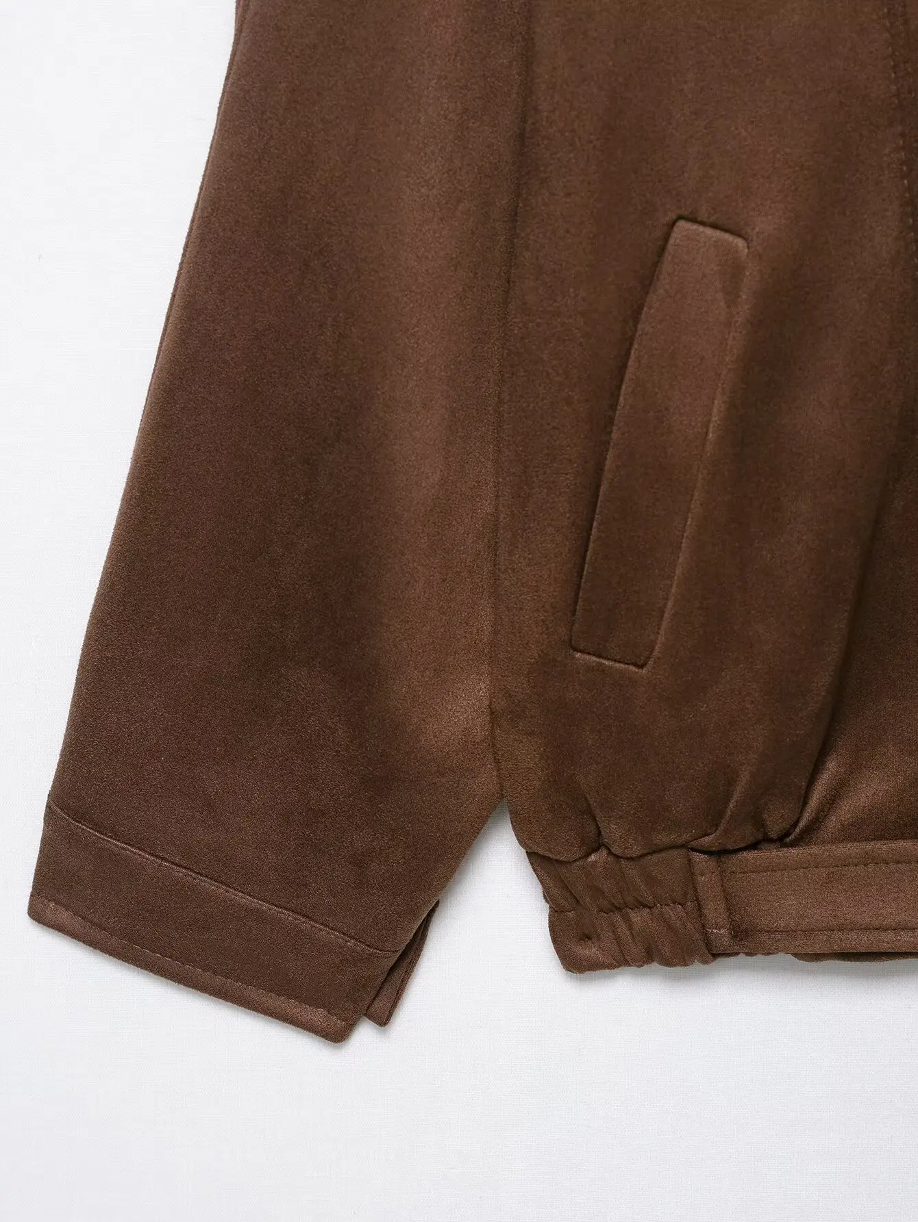 Nowa damska kurtka z brązowego zamszu na jesień, vintage streetwear, kurtka zamszowa damska z paskiem, vintage rękaw latarnia, brązowe płaszcze