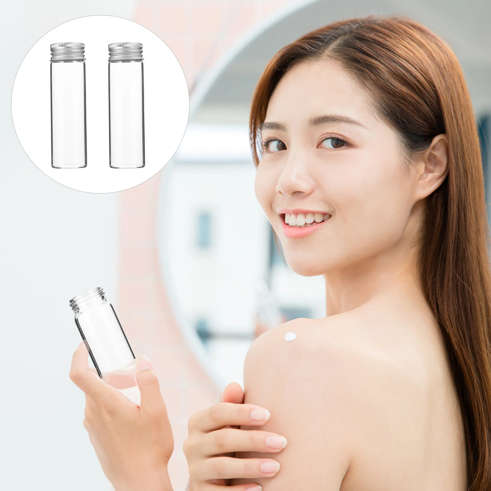 

20 Pcs Transparent Bottle Small Travel Jar Storage Containers for Food with Cap