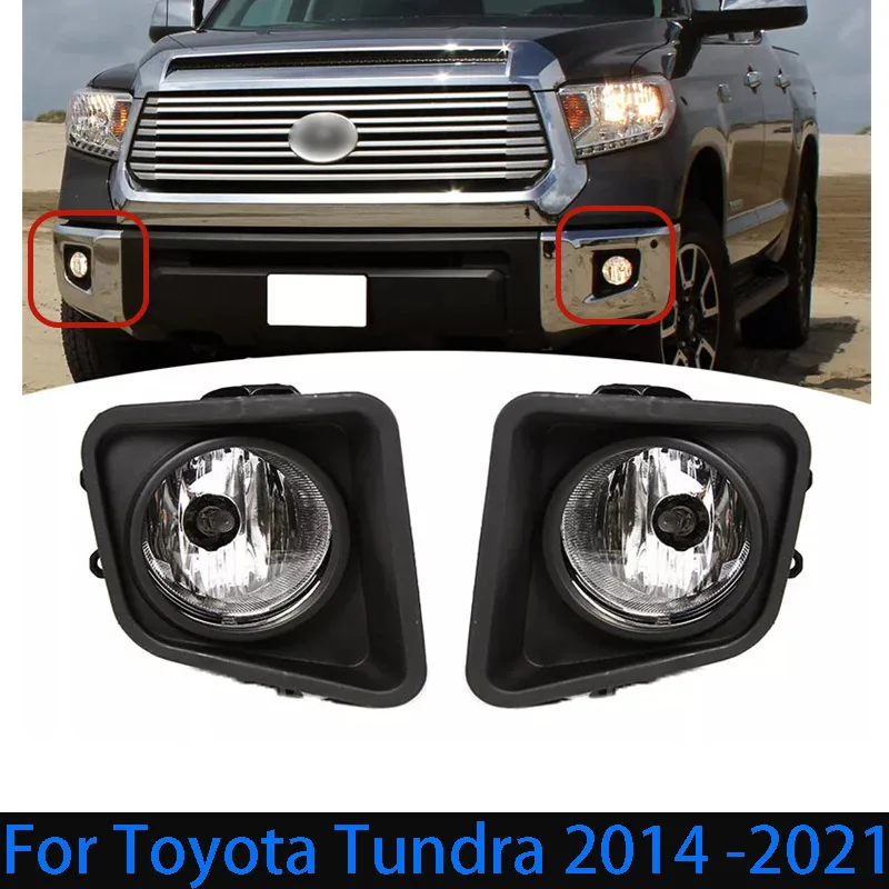 

1 Pair Front Bumper Fog Light For Toyota Tundra 2014 2015 2016 2017 2018 2019 2020 2021 Driving Lamp