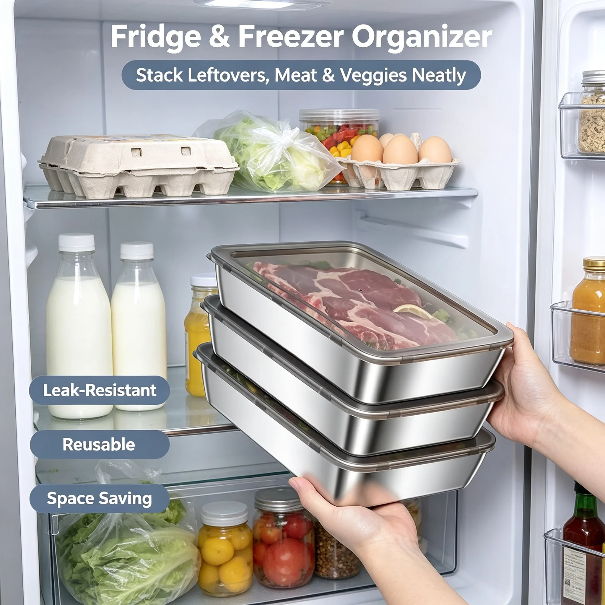 Stainless Steel Square Tray wi - Meal Prep Seafood review and price