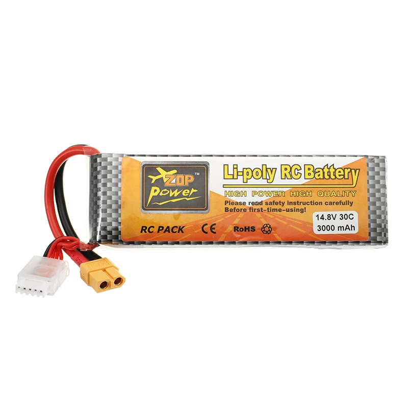 ZOP Power 14.8V 3000mah 30C 4S Lipo Battery XT60 Plug for RC Quadcopter