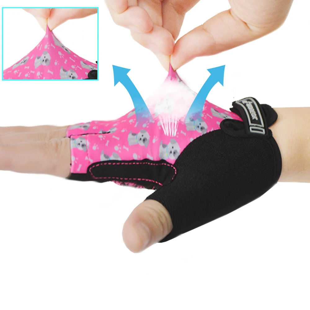 MOREOK Kids Gloves 3MM Pads Monkey-bar Gloves Half Finger Children Cycling Gloves Child Balance Bike Bicycle Gloves boys Girls